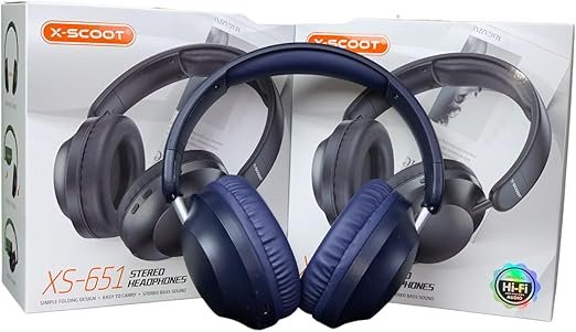 سماعات رأس بلوتوث لاسلكية X SCOOT XS-651 بصوت محيطي مريح  ودعم بطاقة SD - X SCOOT XS-651 Wireless Bluetooth Headphones with Surround Sound, SD Card Support