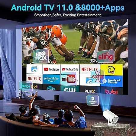 بروجيكتور HY300 مع واي فاي 6 وبلوتوث 4K 1080P يدعم صغير محمول قابل للدوران 180 درجة 150 انش، افلام تلقائي متوافق اللابتوب والكمبيوتر والهواتف الذكية - الصورة 5