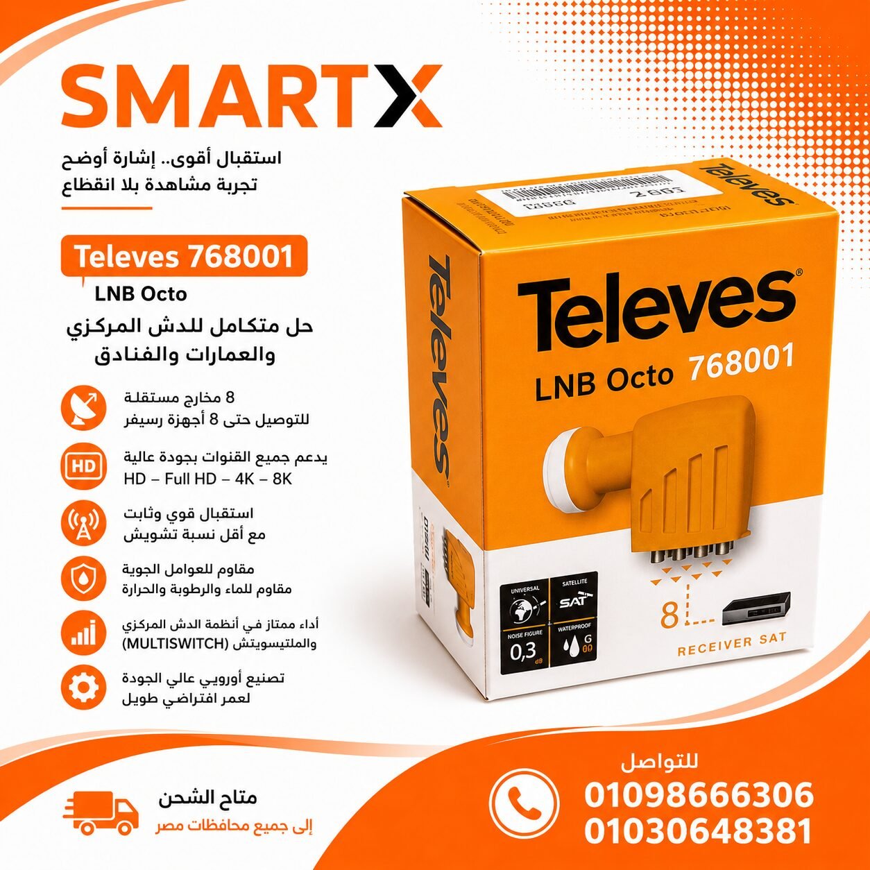 عدسه استقبال تليفاز 8مخرج -LNB TELEVES 8 PORT